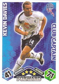Kevin Davies Bolton Wanderers 2009/10 Topps Match Attax Club Captain #EX93